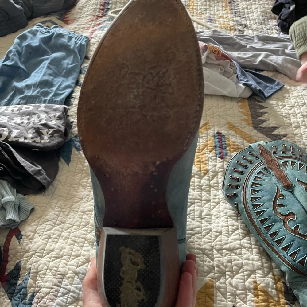 Dan Post Sky Blue Boots - Picture 3 of 3